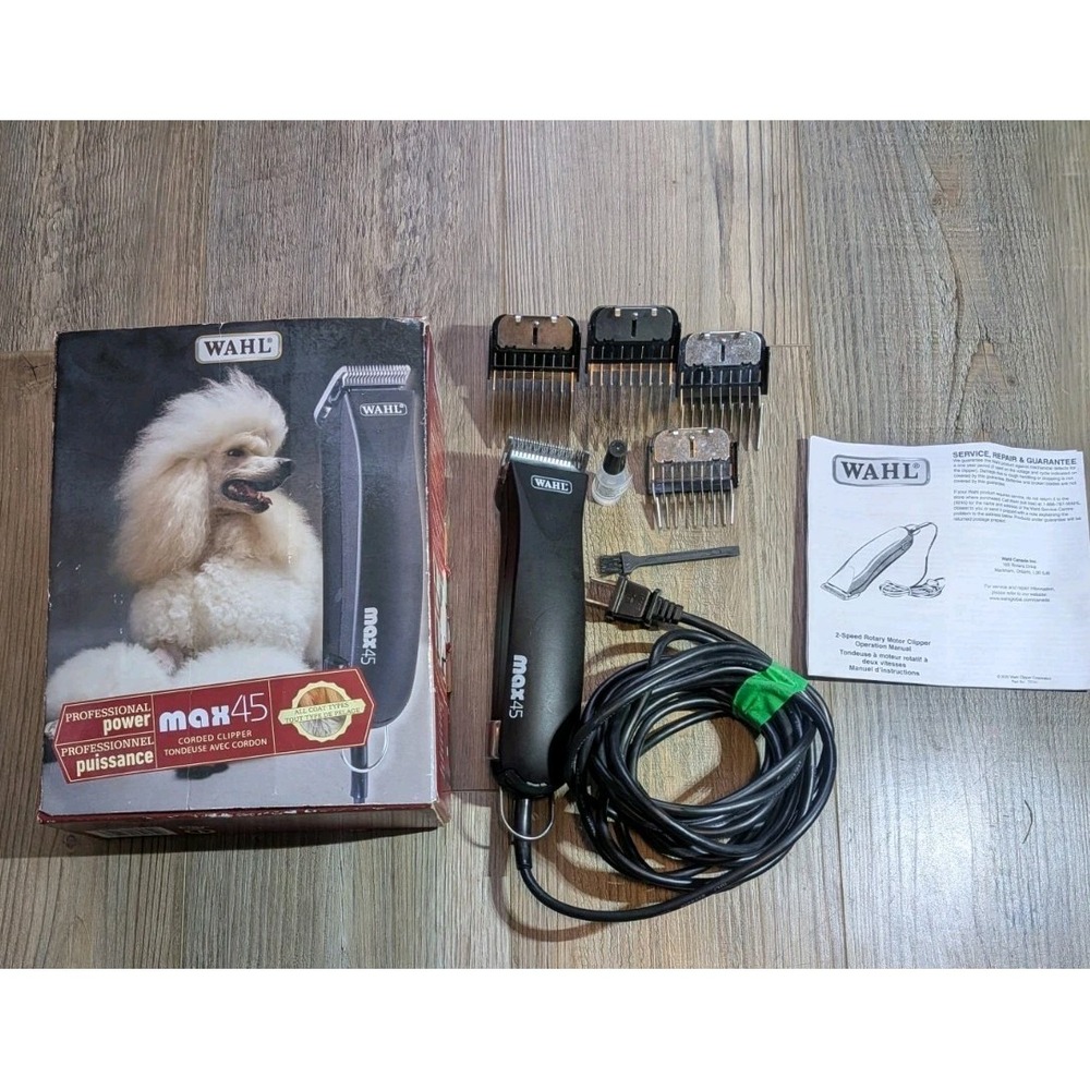 Wahl Max45 Professional Power Corded Pet / Dog Hair Clippers Black